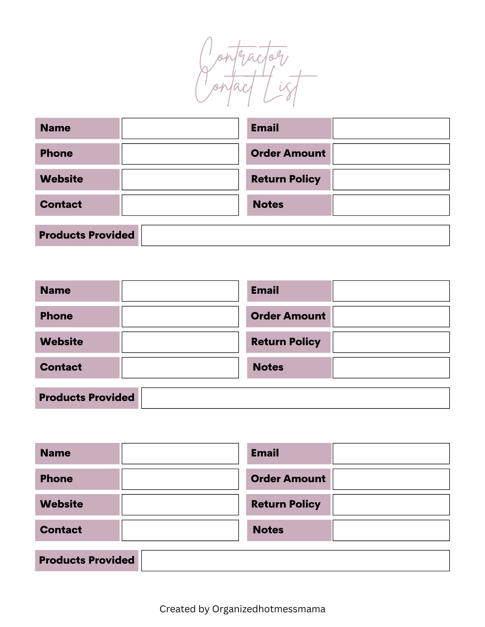 Home Renovation Planner (Printable PDF) - Organized Hot Mess Mama